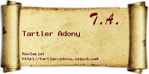 Tartler Adony névjegykártya